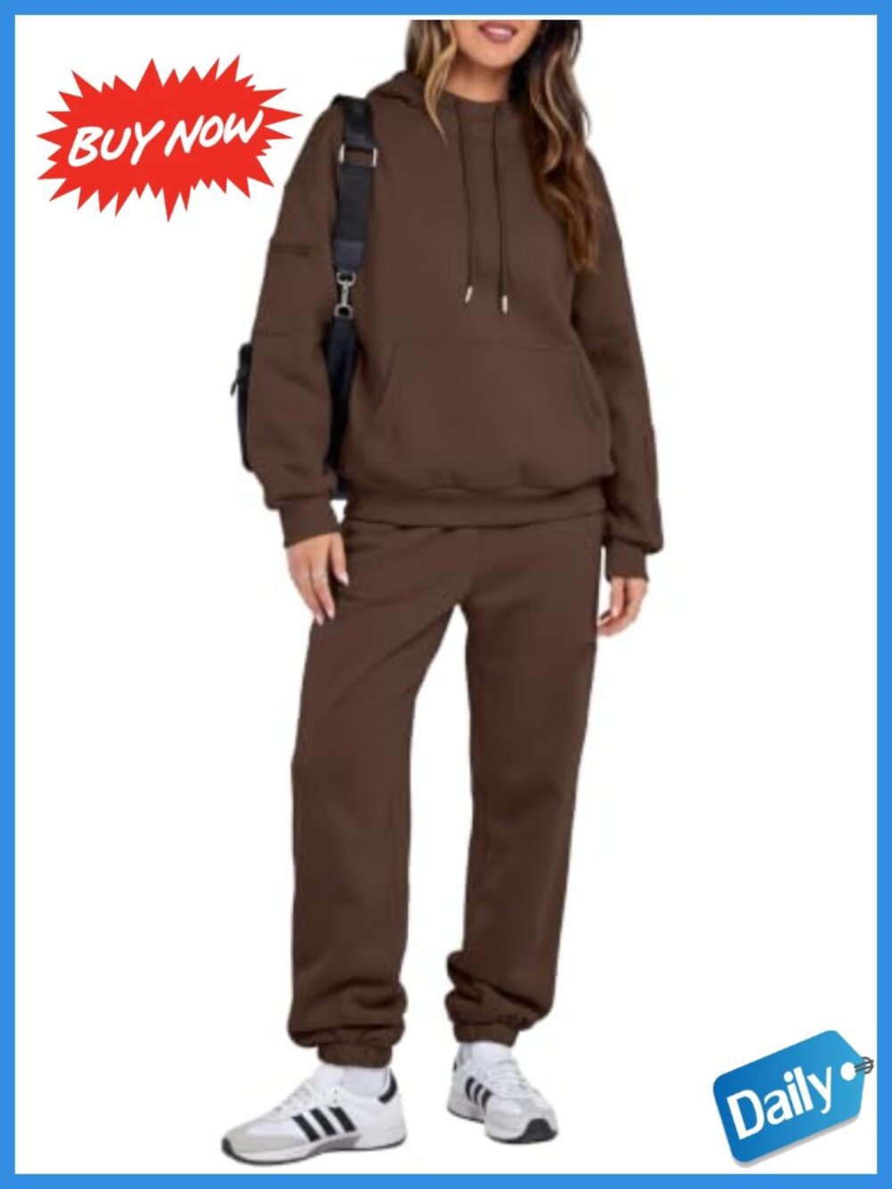 Oversized Fleece Sweatsuit 2 Piece Hoodie Jogger Set Lounge Travel